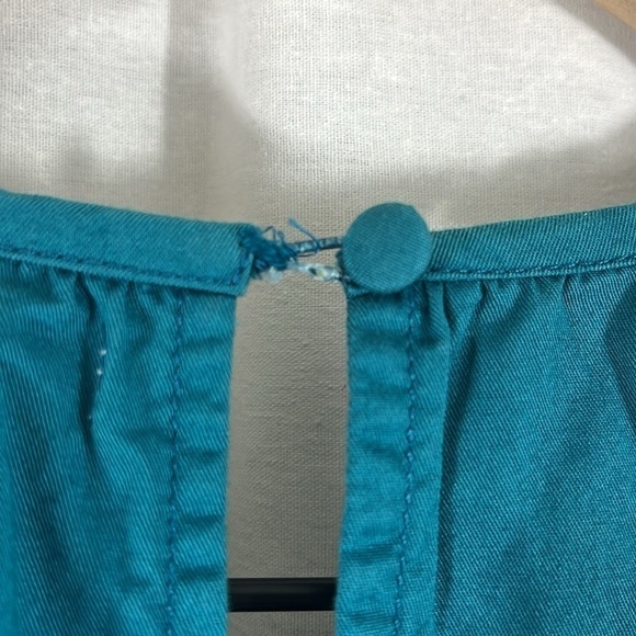 Sundry Teal Cropped Puff Sleeve Boho Blouse Top Womens Size 1 - Picture 9 of 9